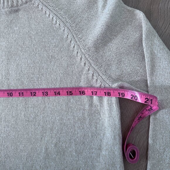 Women’s Cotton Mock Neck Pull Over Sweater sz M - Oatmeal - Picture 5 of 9